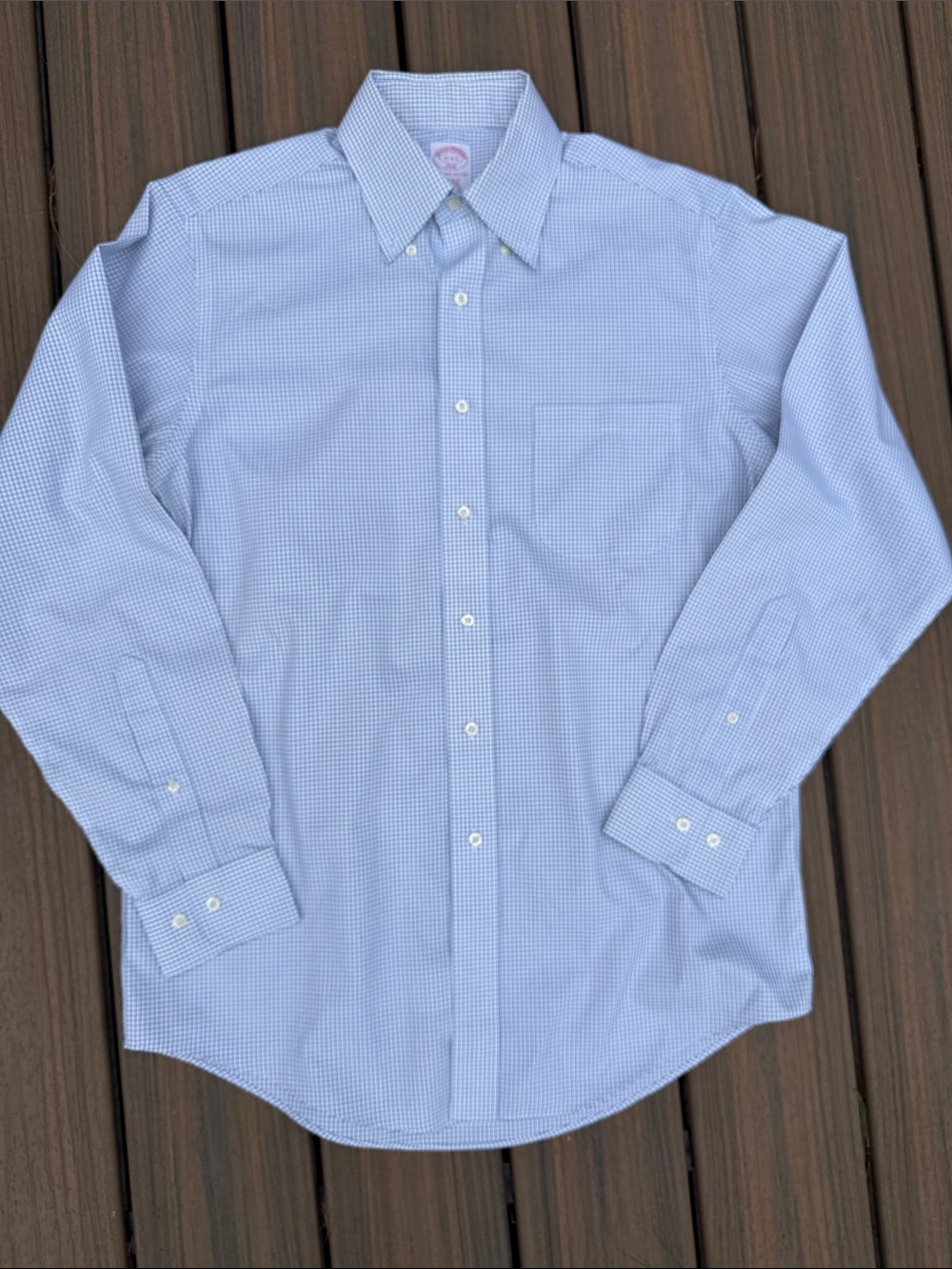 Brooks Brothers Light Blue Micro-Check Dress Shirt